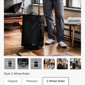 Premium Black 2-Wheel Travel Roller Bag